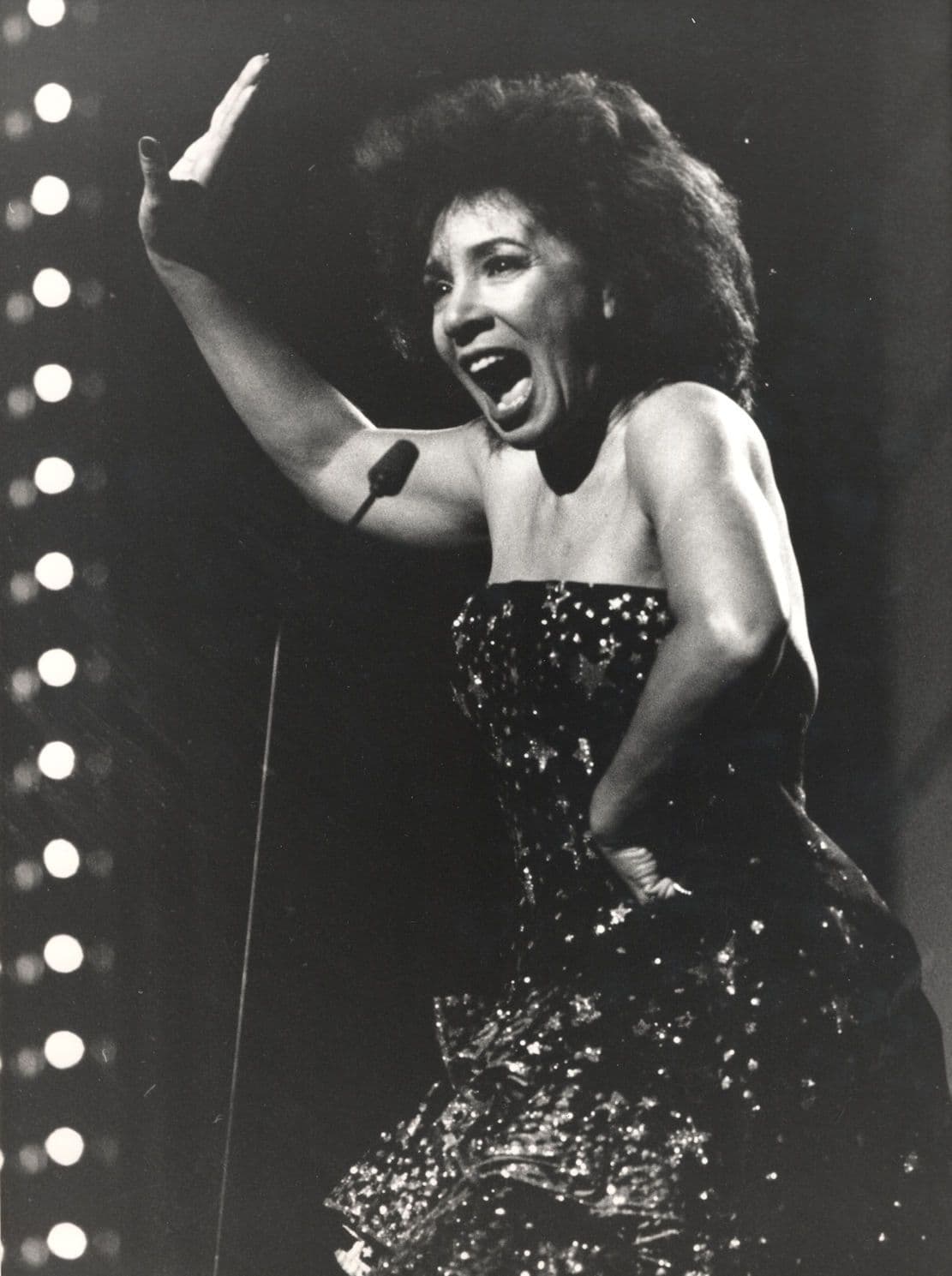 Shirley Bassey 1987 Royal Variety Show Queen Elizabeth II Large Press Photo