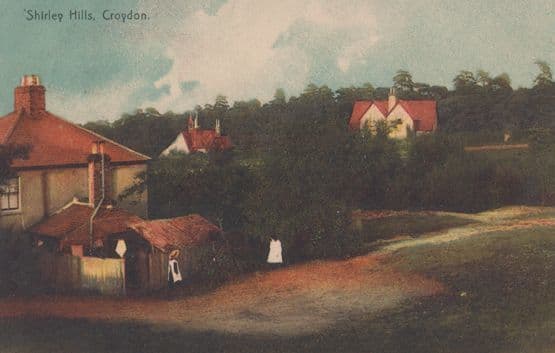 Shirley Hills Croydon Summer Fashion Washing Line Antique Surrey Postcard