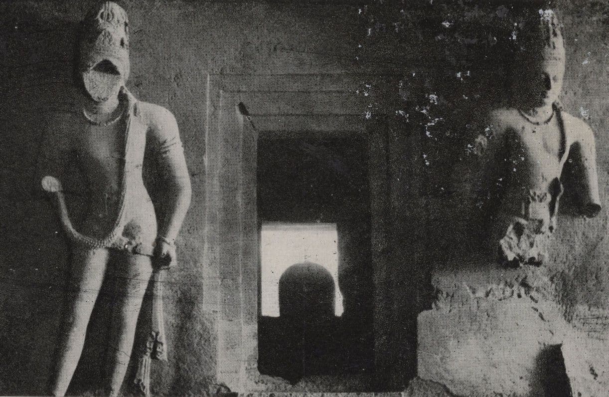 Shiva Lingum Main Shrine Elephanta Caves Indian RPC Postcard