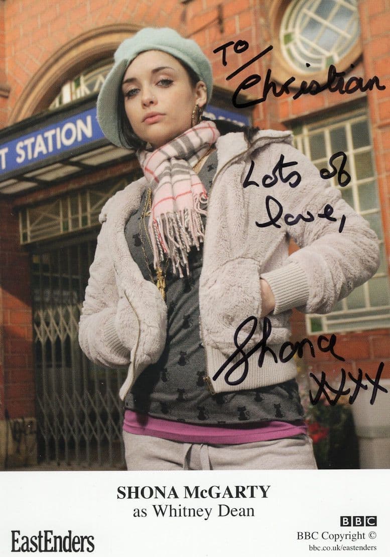Shona McGarty Eastenders Hand Signed Cast Card Photo