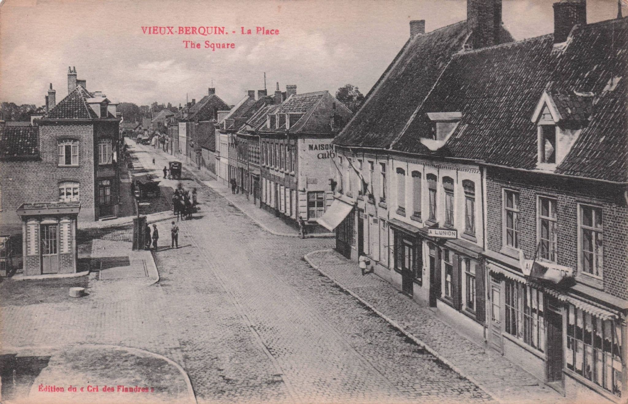Shops at Nord Vieux Berquin La Place Old French Postcard