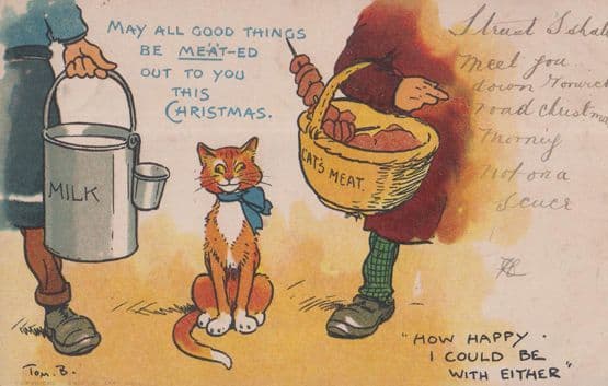 Short Man & Sweet Lady + Plea For Love Antique Comic Humour 1904 Postcard