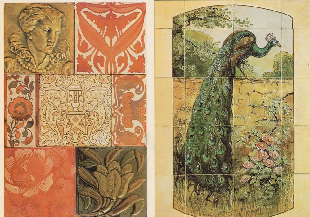 Shropshire Decorative Wall Tiles Peacock Birds 2x Postcard s