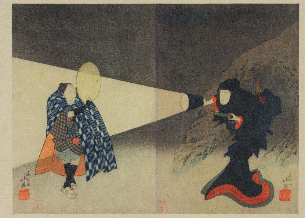Shunbaisai Hokuei Iwai Shijaku I as Lady Osama Japanese Painting Postcard
