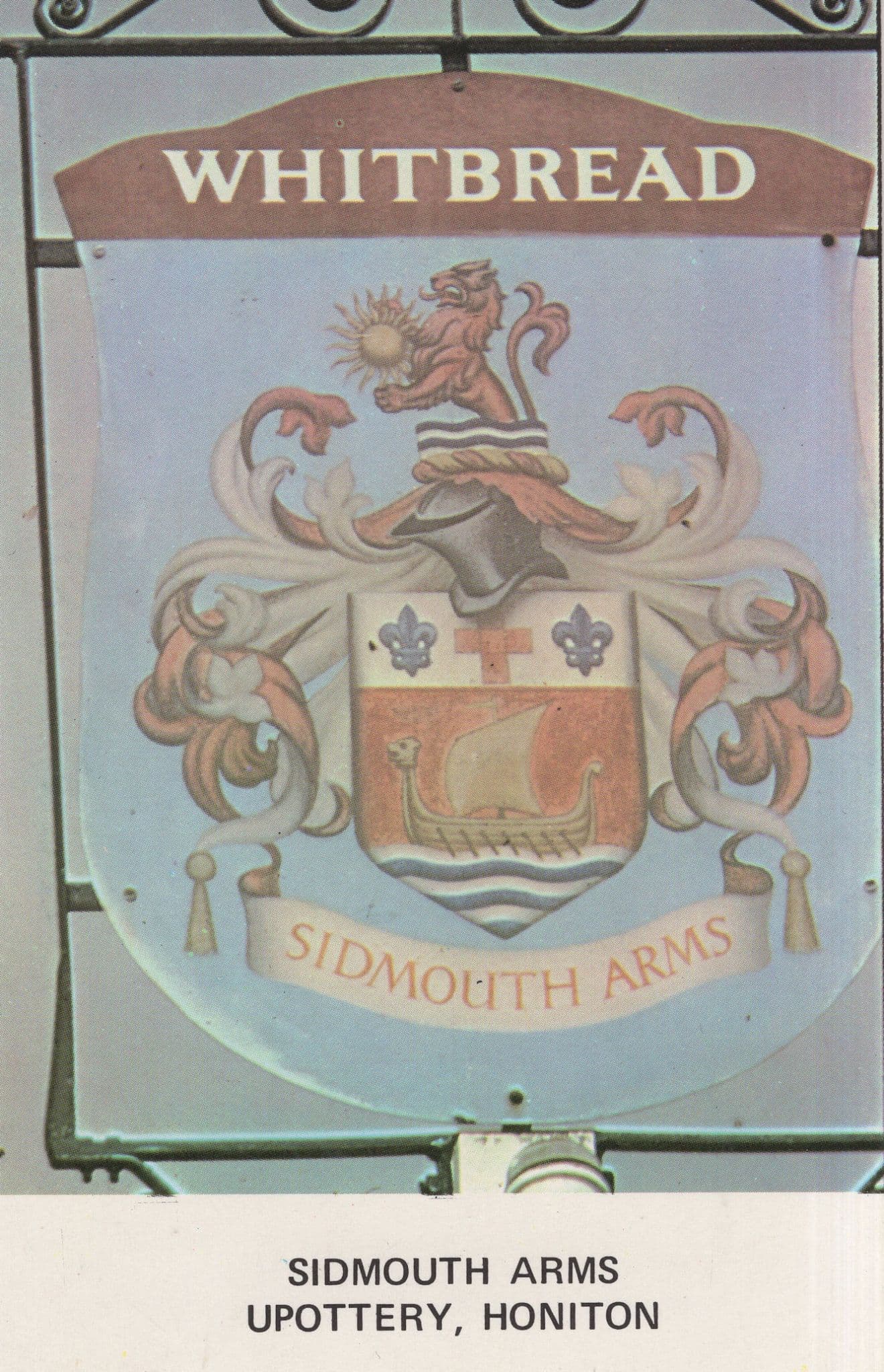 Sidmouth Arms Upottery Honiton Devon Pub Sign Postcard