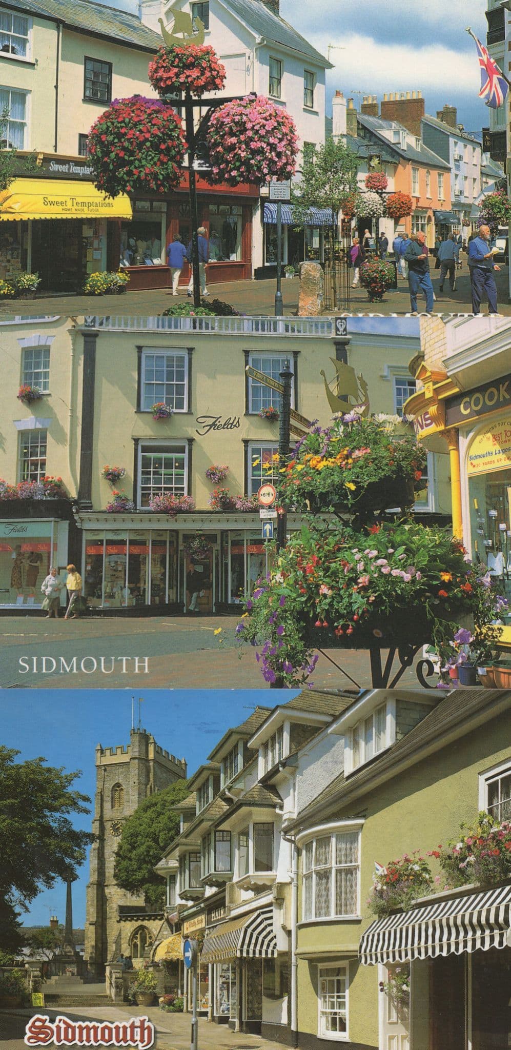 Sidmouth Fudge Shop Toy Store Hairdressers Devon 3x Postcard s