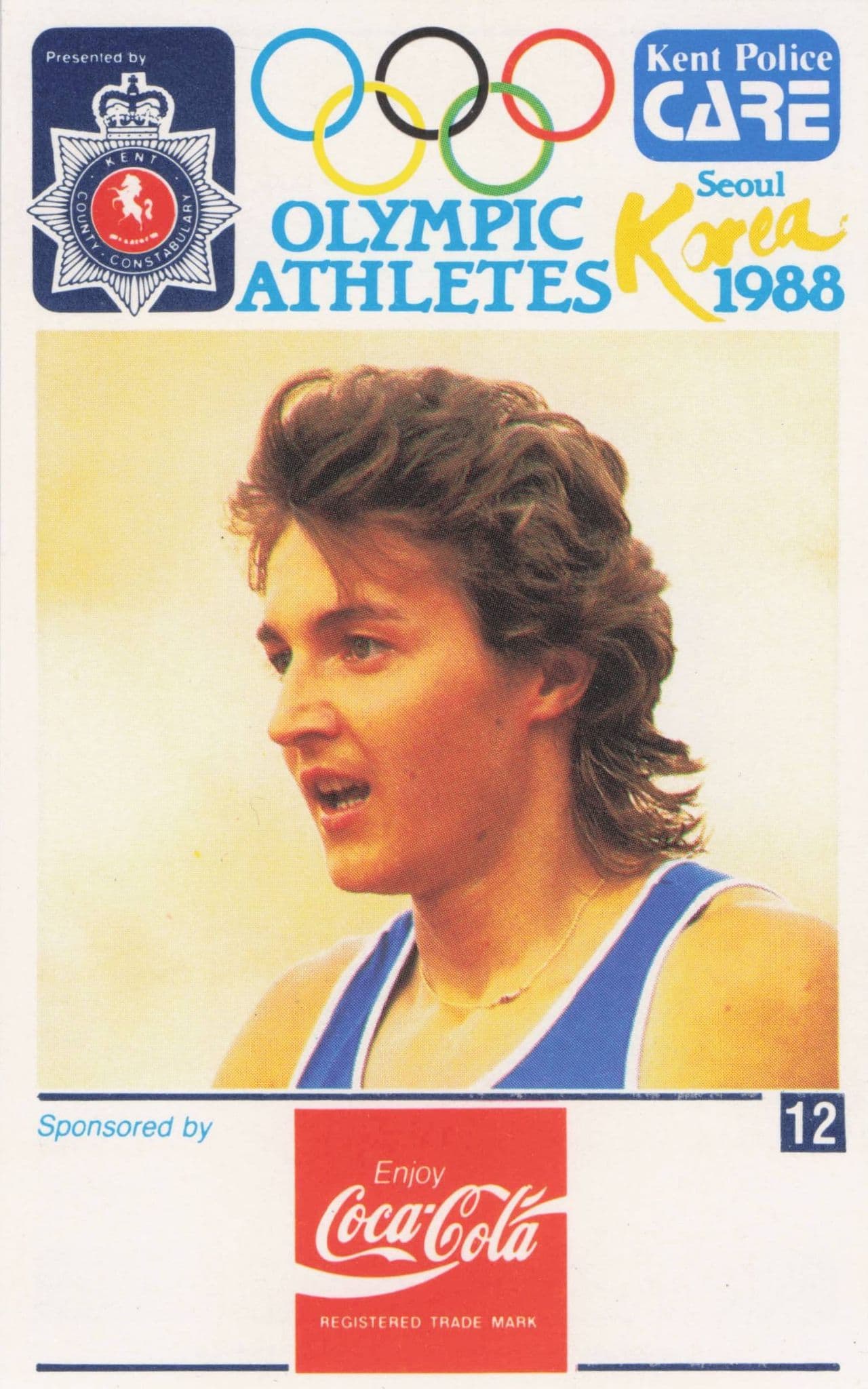 Silke Moller German Athlete Olympics 1988 Rare Police Trade Photo Card