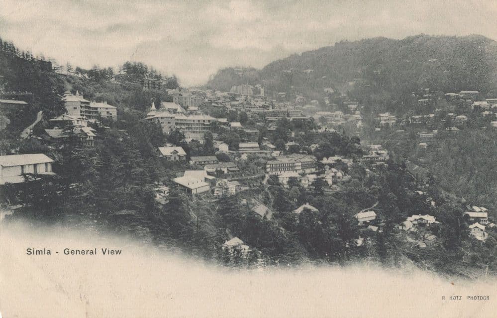 Simla India Antique Panorama General View Postcard