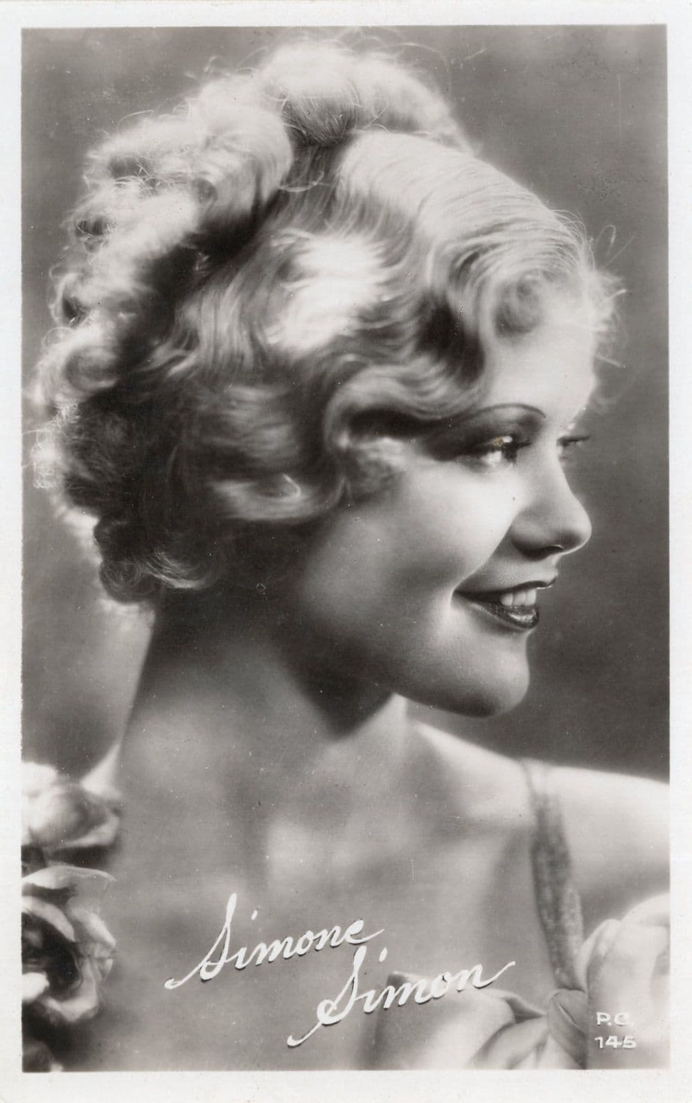 Simone Simon 145 French Vintage Actress Old Real Photo Postcard