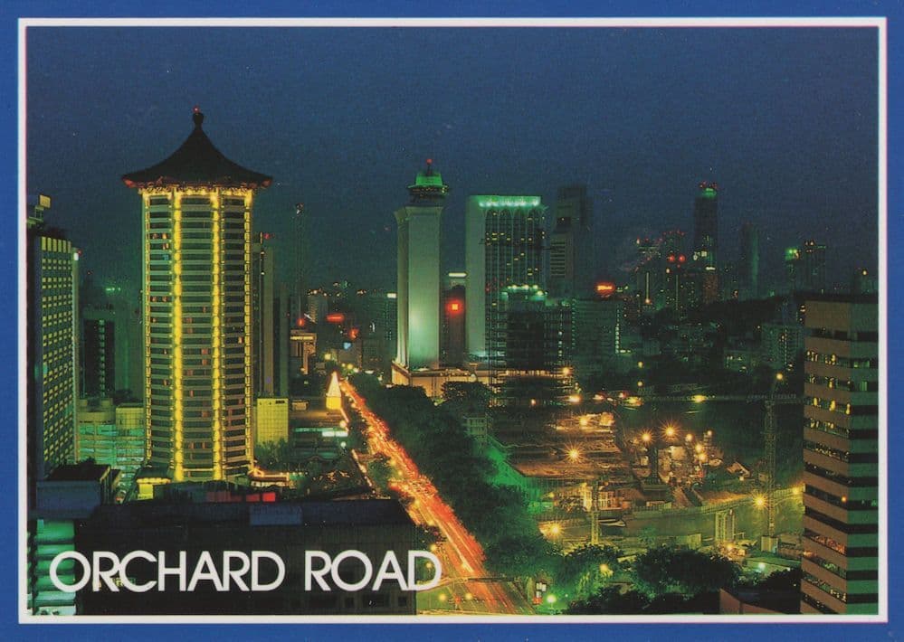 Singapore Orchard Road Map Postcard