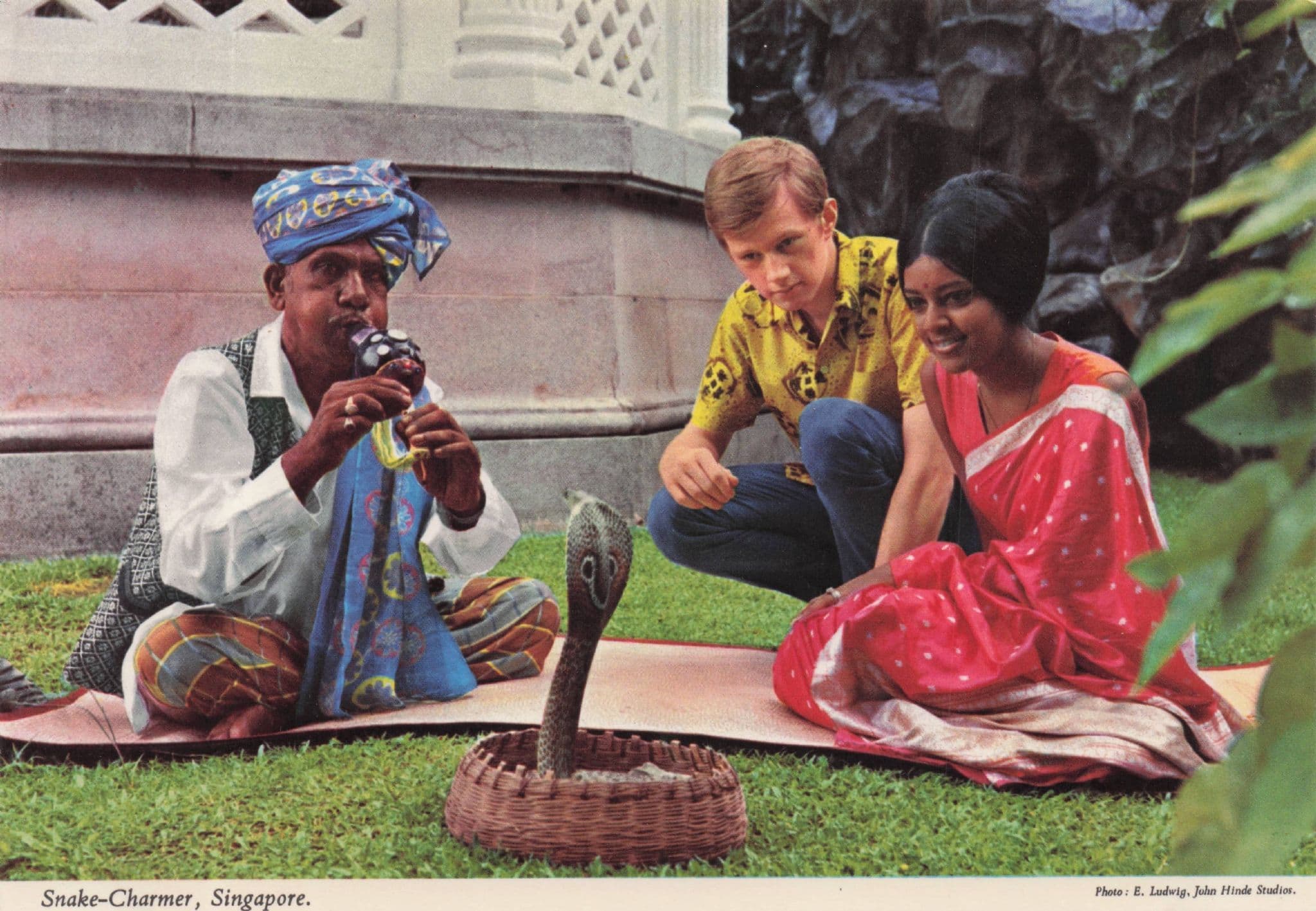 Singapore Snake Charmer Rare Postcard