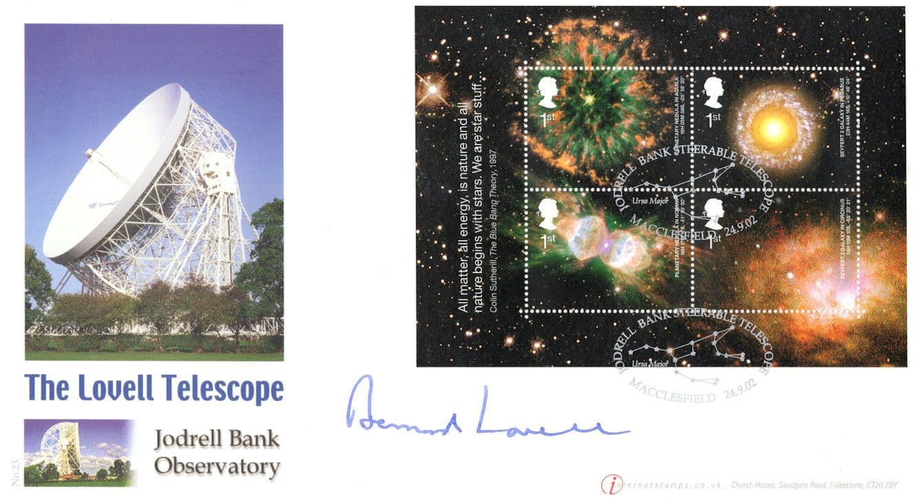 Sir Bernard Lovell Telescope Astronomer Rare Hand Signed FDC