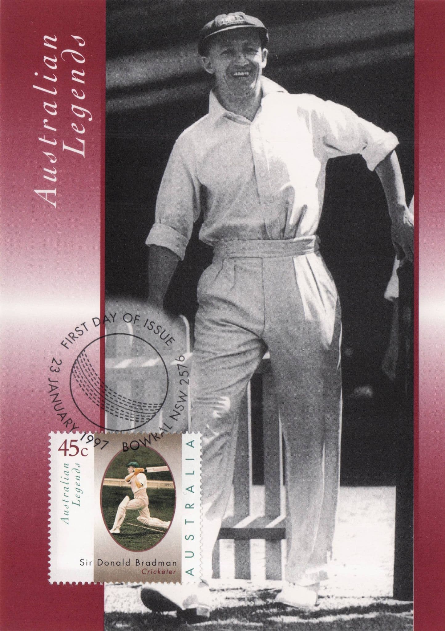 Sir Donald Bradman At Sydney Cricket Ground Australia FDC Postcard