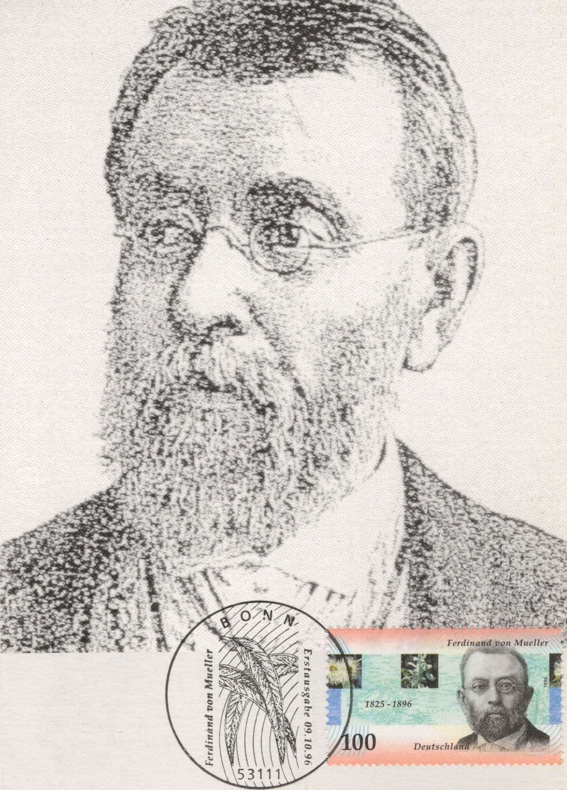 Sir Ferdinand Von Mueller German Geographer Physician Rare Postcard FDC