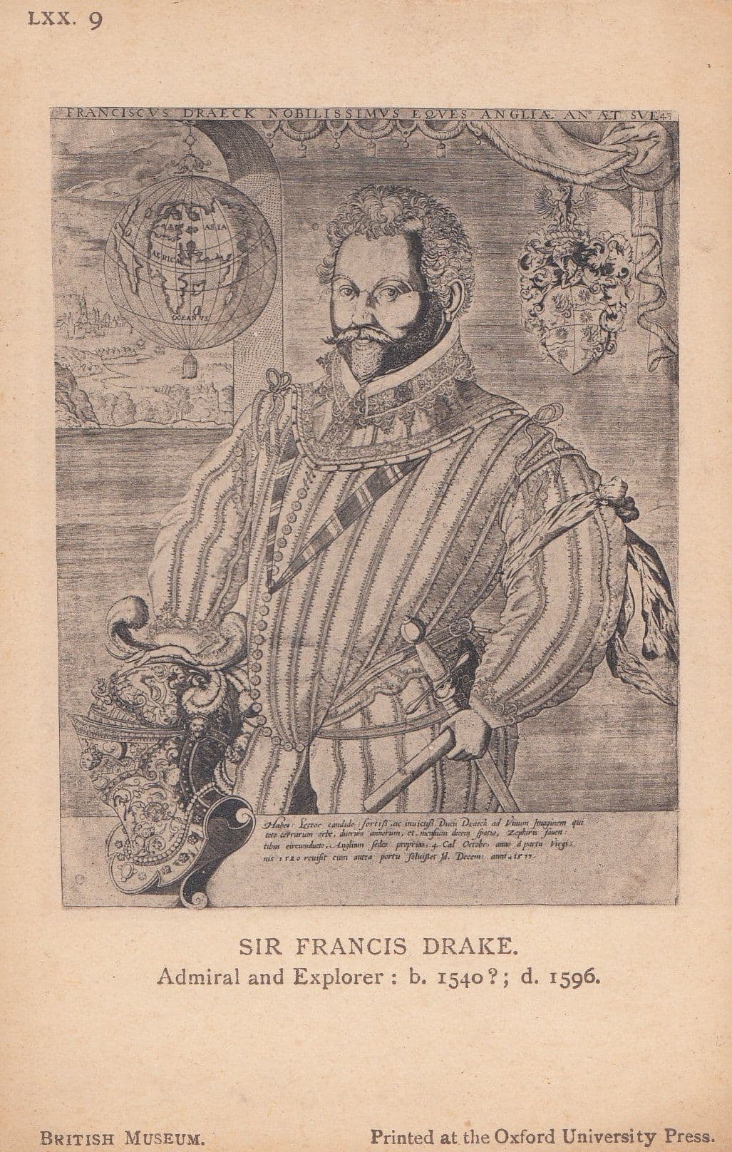 Sir Francis Drake Painting Mural London Museum Antique Exhibit Postcard