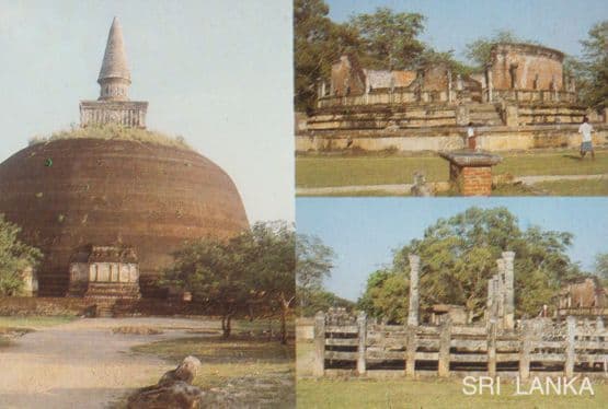Sir Lanka Rankoth Vehera Dagaba Circular Relic House Flower Scroll Postcard