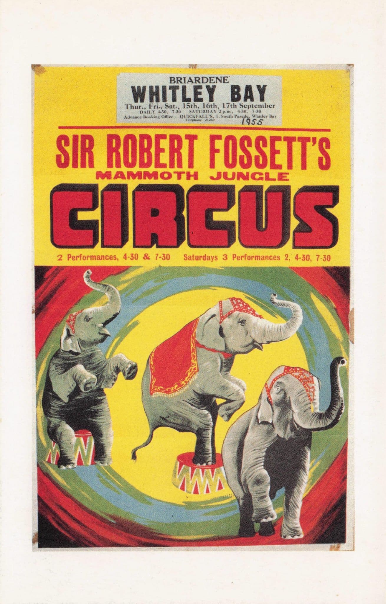 Sir Robert Fossett's Circus Whitley Bay Tyne & Wear Poster Postcard