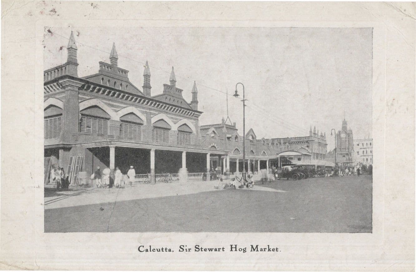 Sir Stewart Hog Market Calcutta India Old Postcard
