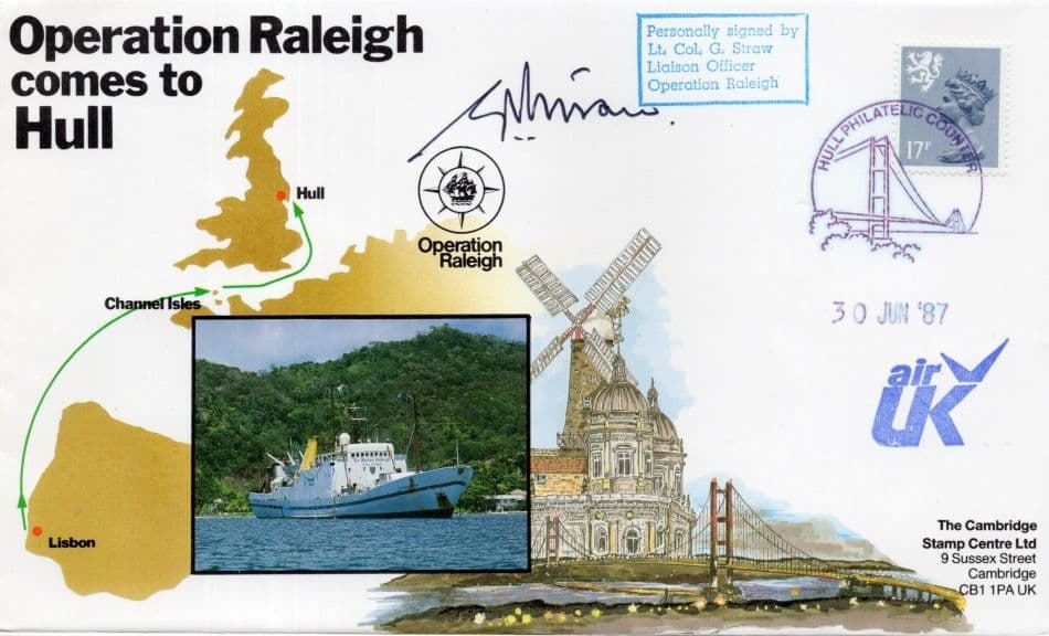 Sir Walter Raleigh Old Ship Former Owners Operation Hull Hand Signed 1987 FDC