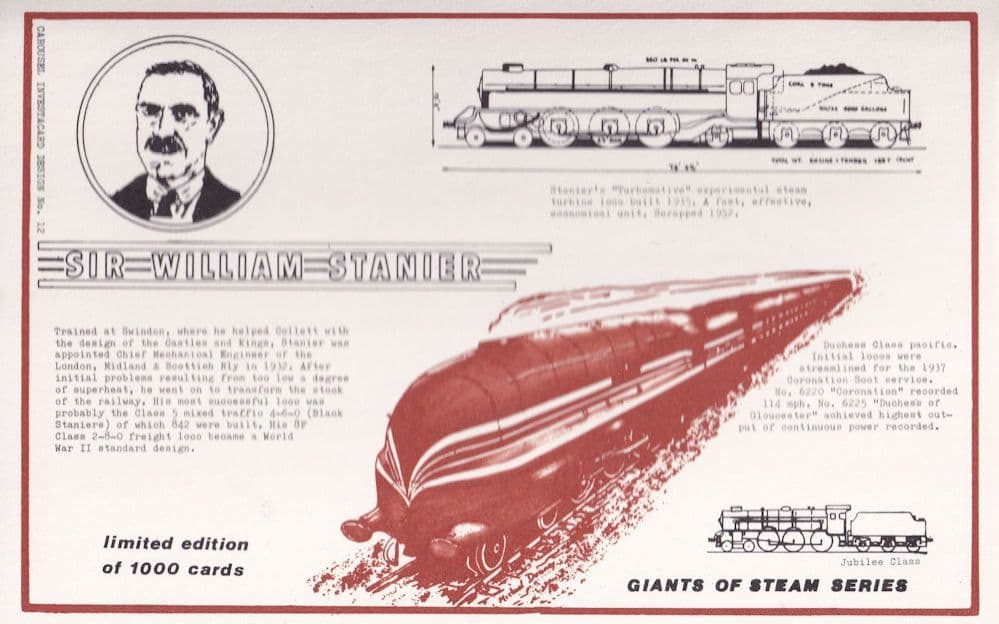 Sir William Stanier Train Limited Edition Railway Postcard