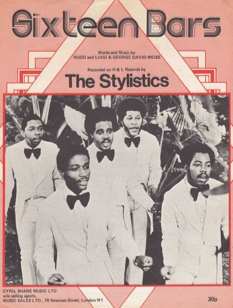 Sixteen Bars The Stylistics 1970s Sheet Music