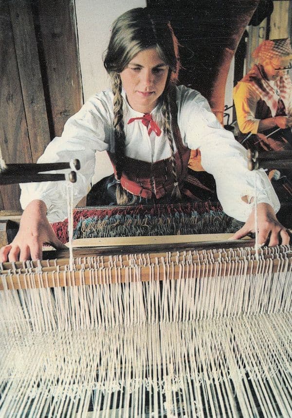 Skansen Stockholm Delsbogarden Fran Halsingland Sewing Embroidery Postcard