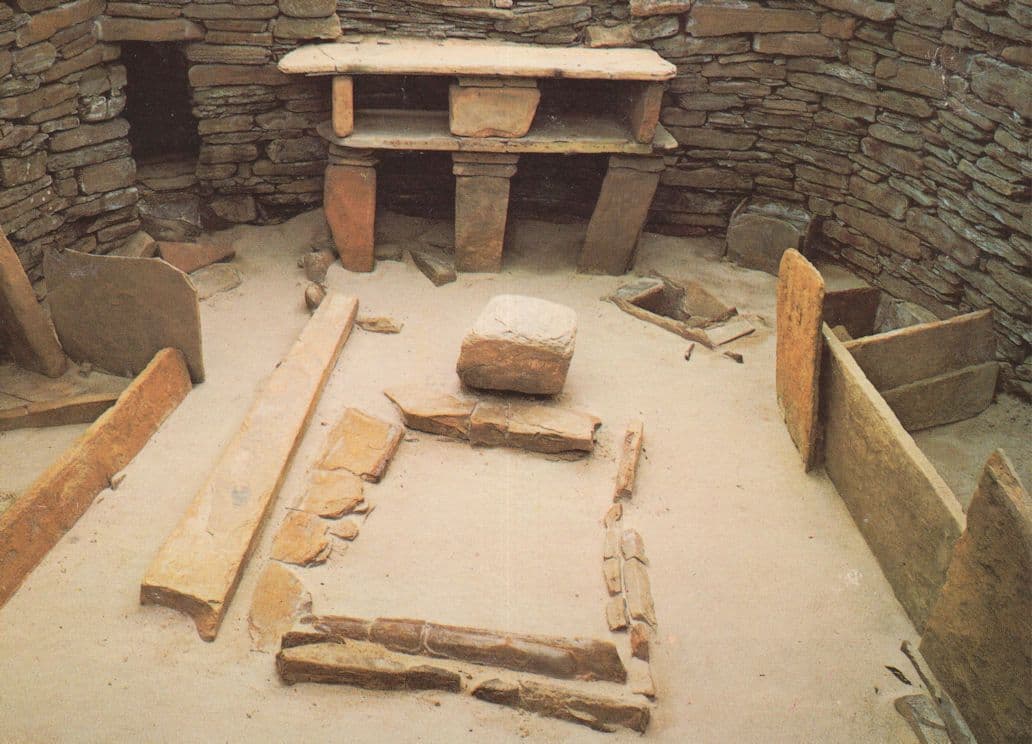 Skara Brae Prehistoric Village Hut 7 Hearth Postcard
