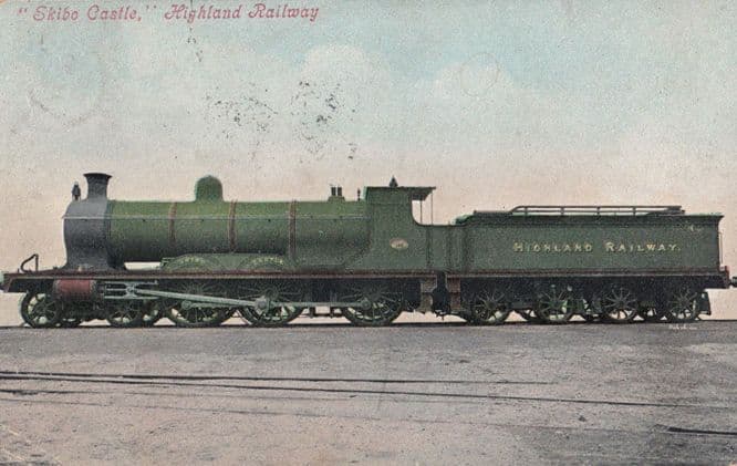 Skibo Castle Highland Railway Train Antique Postcard