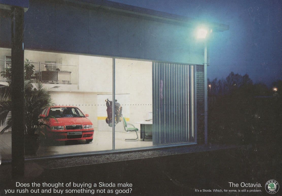 Skoda Octavia Car Showroom In Lounge Advertising Postcard