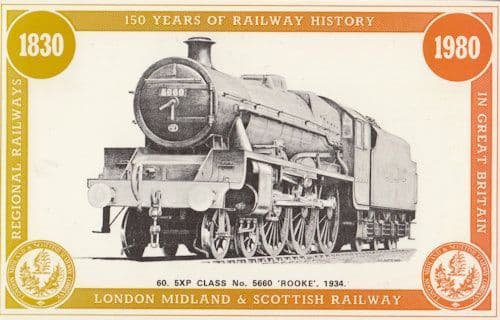 SKP Class 5660 Rooke Victorian Train LM&S Scottish Railway Postcard