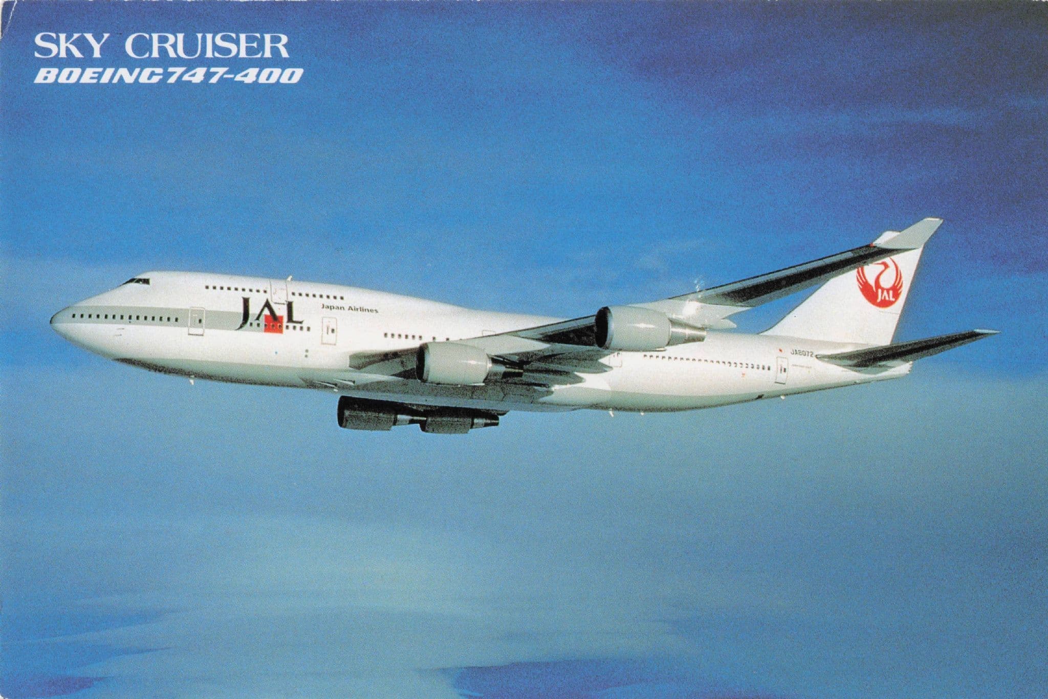 Sky Cruiser Plane Boeing 747-400 Japan Airlines Advertising Postcard