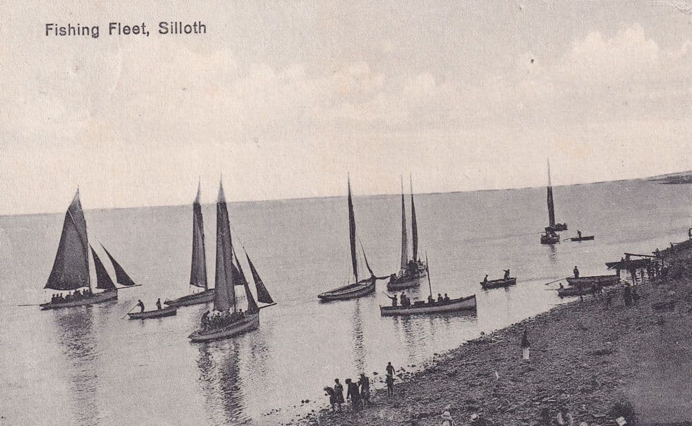 Slilloth Fishing Fleet of Boats Cumbria Fisherman Old Postcard