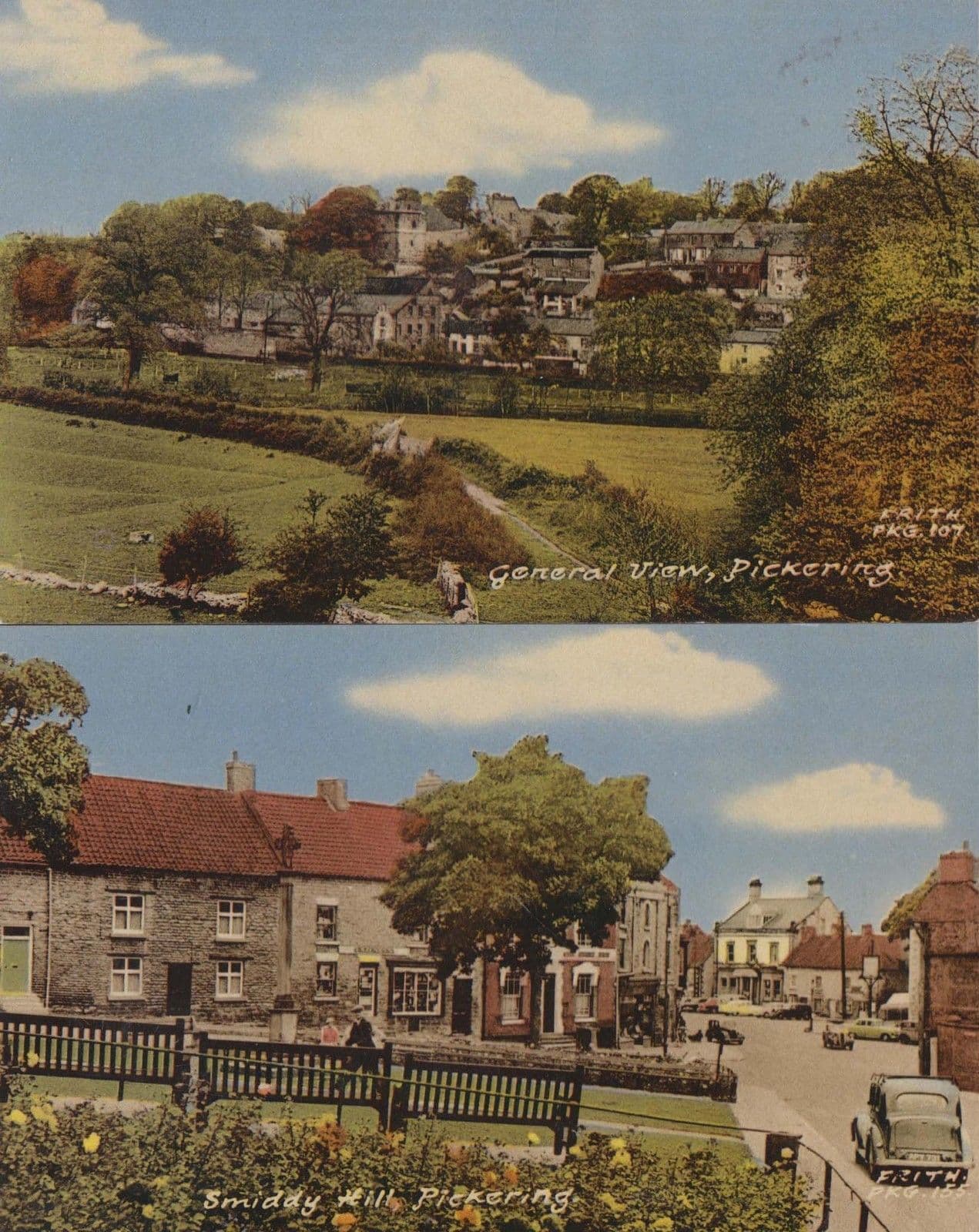 Smiddy Hill Pickering + Aerial View 2x Mint Friths 1960s Yorkshire Postcard s