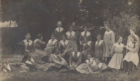 Snaresborough Yorkshire Group Portrait Nurse Or Teacher Postcard