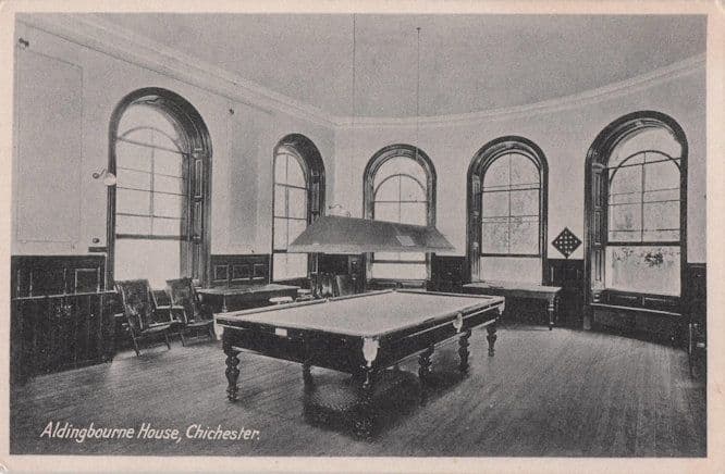 Snooker Billiard Table Room Aldingbourne House Chichester Sussex Postcard