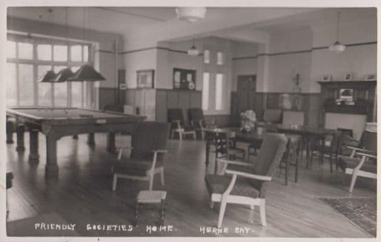 Snooker Table Friendly Societies Home Kent Vintage Real Photo Postcard