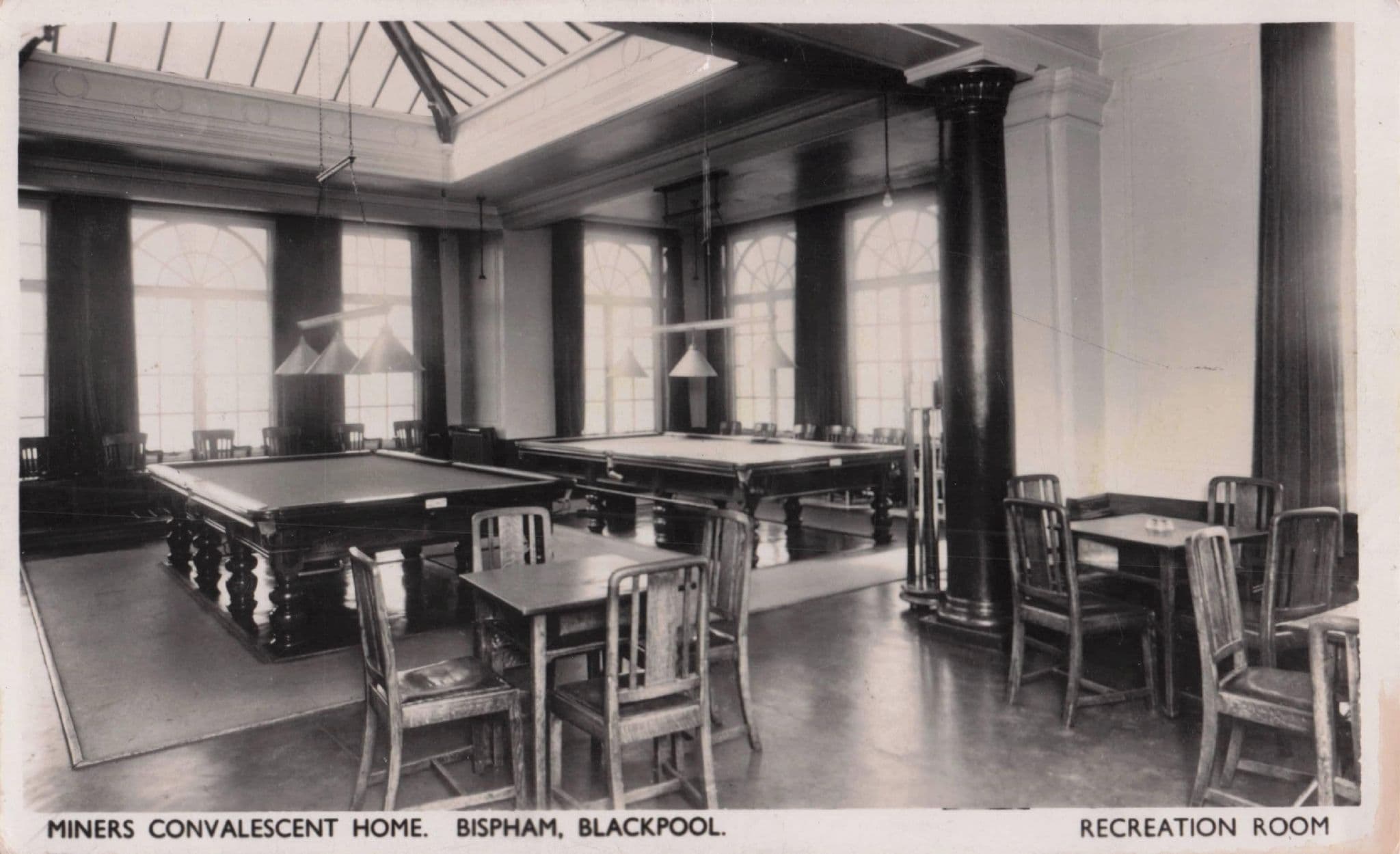 Snooker Tables at Miners Convalescent Home Bispham Blackpool Postcard