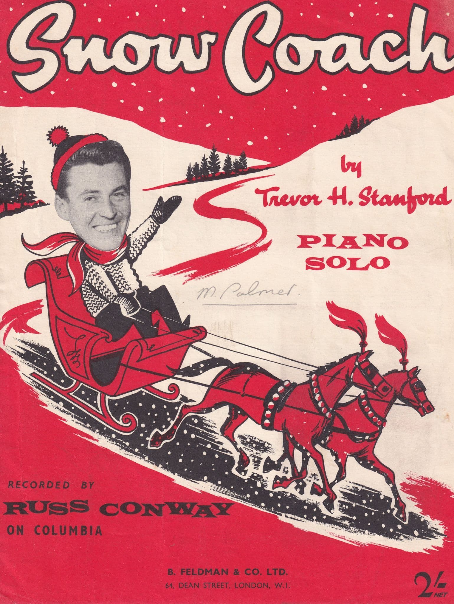 Snow Coach Russ Conway 1950s Sheet Music