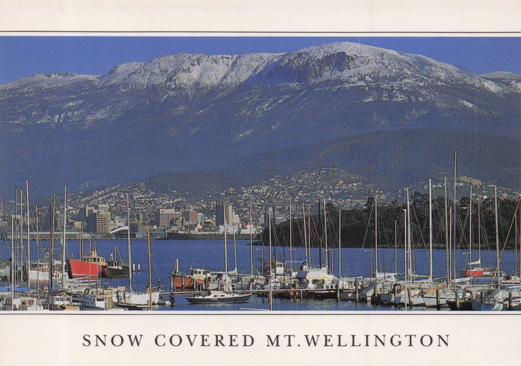 Snow Covered Mount Wellington Harbour Tasmania Australia Postcard