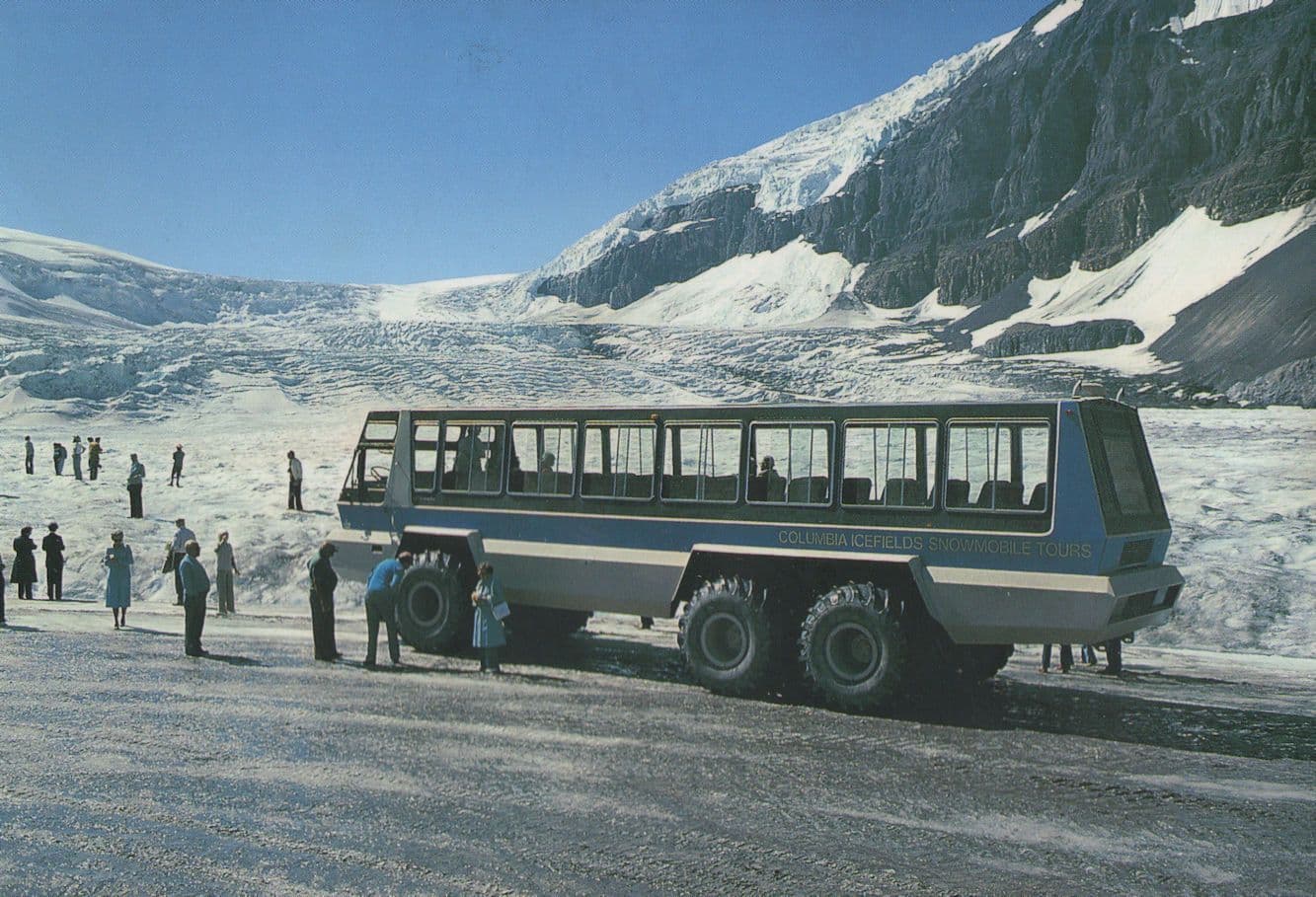 Snowmobile on Athabasca Glacier Snow Rescue Vehicle Postcard