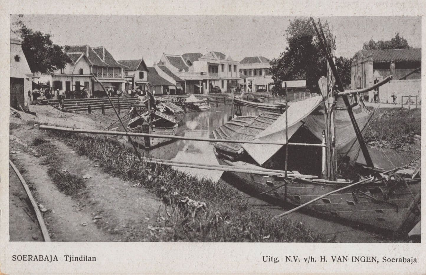 Soerabaja Java Tjindilan Indonesia Old Postcard