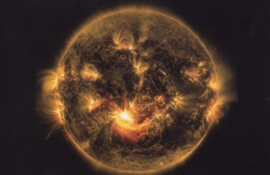 Solar Flare Sun SDO Magnetic Storm Astronomy Postcard