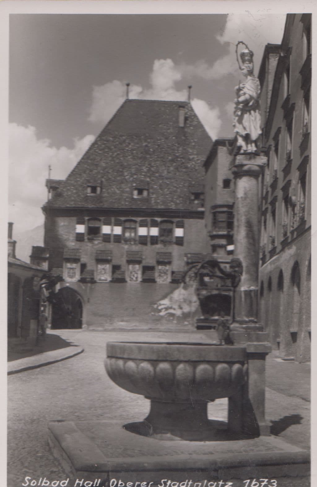 Solbad Hall Oberer Stadtplatz Austria Real Photo Postcard
