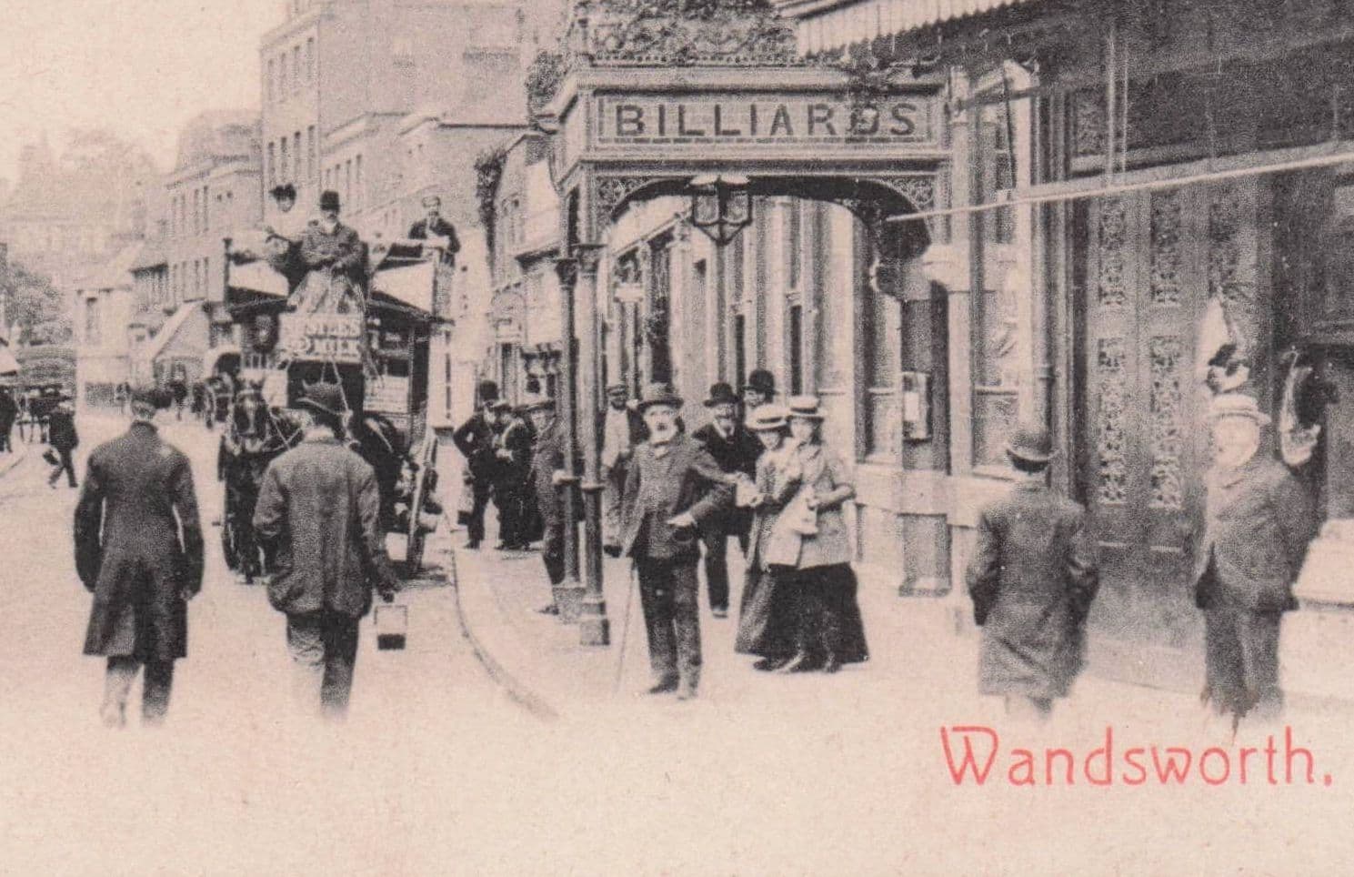 Soldiers Hand Signed Message Billiards Hall High Street Wandsworth Postcard