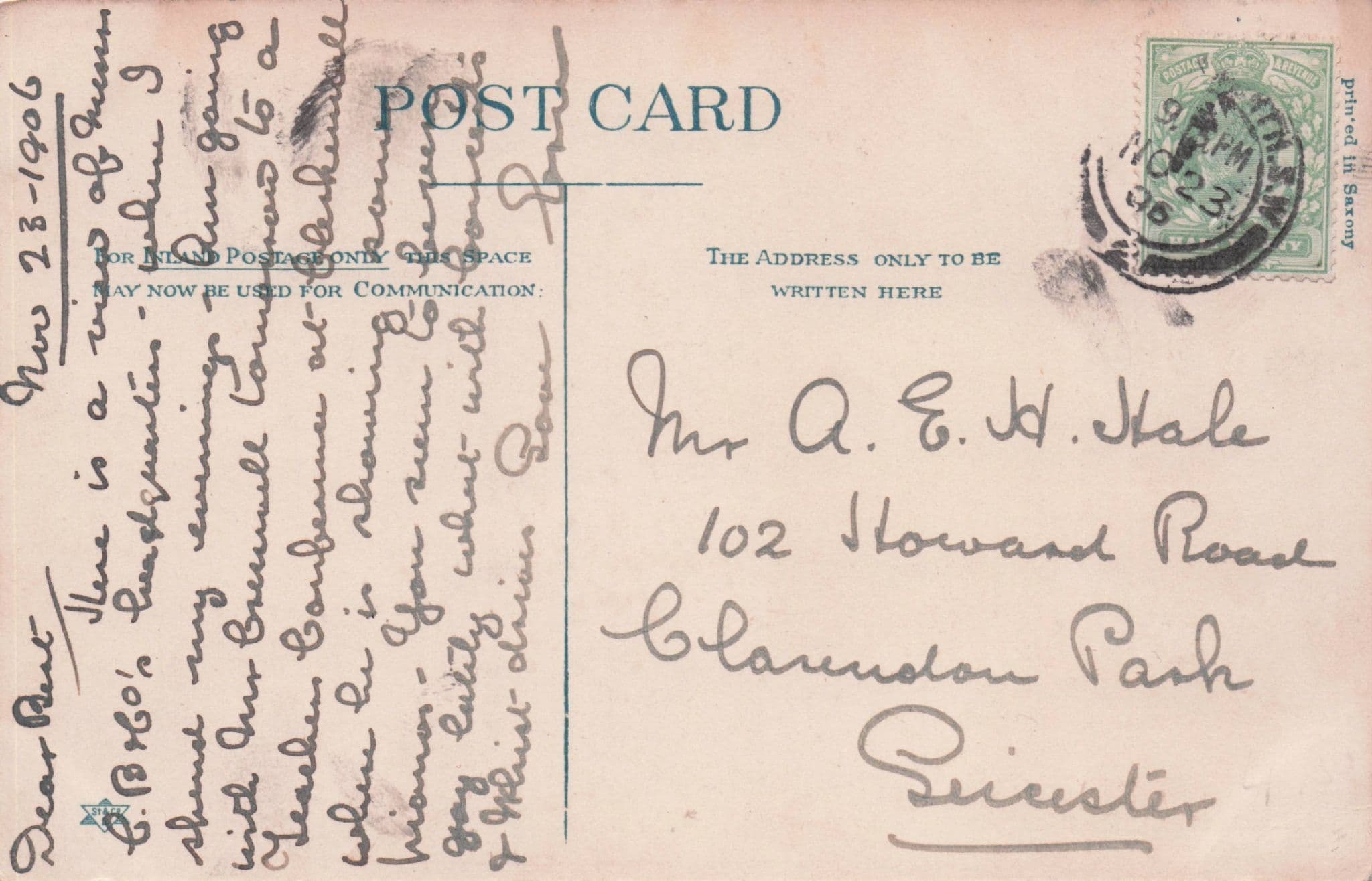 Soldiers Hand Signed Message Billiards Hall High Street Wandsworth Postcard