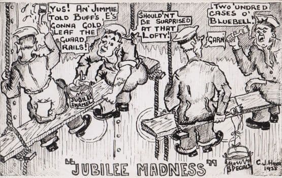 Soldiers Military Army Painter for Queens Jubilee Royalty Comic Humour Postcard
