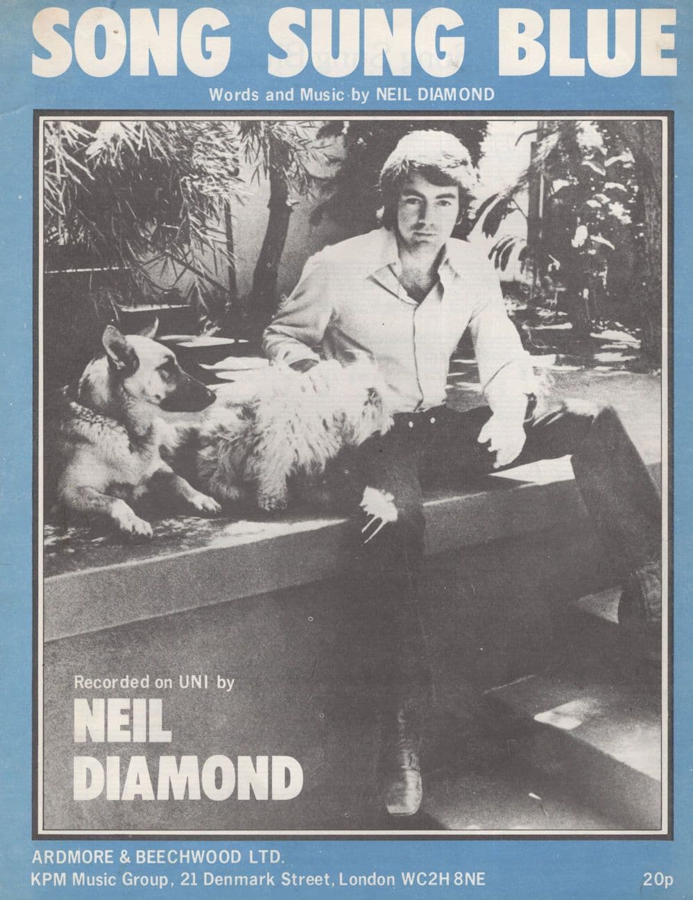 Song Sung Blue Neil Diamond Rare Sheet Music