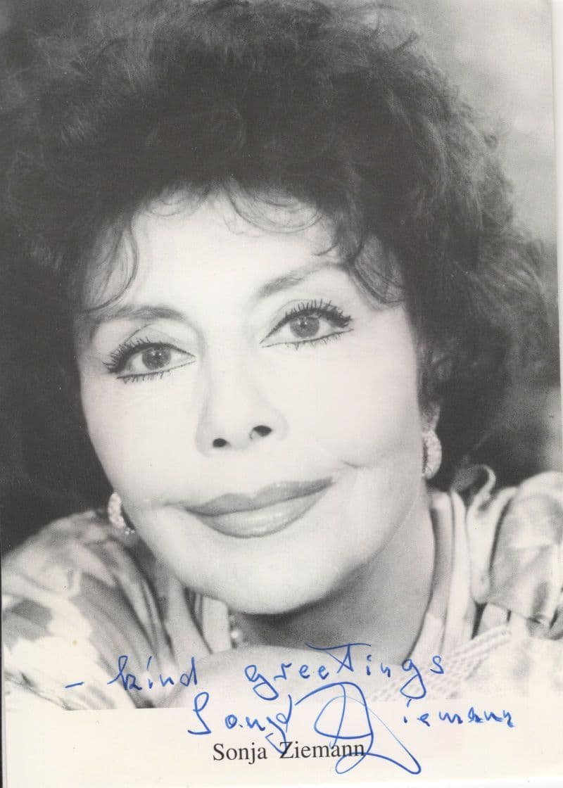 Sonja Ziemann German Film Actress Hand Signed Photo