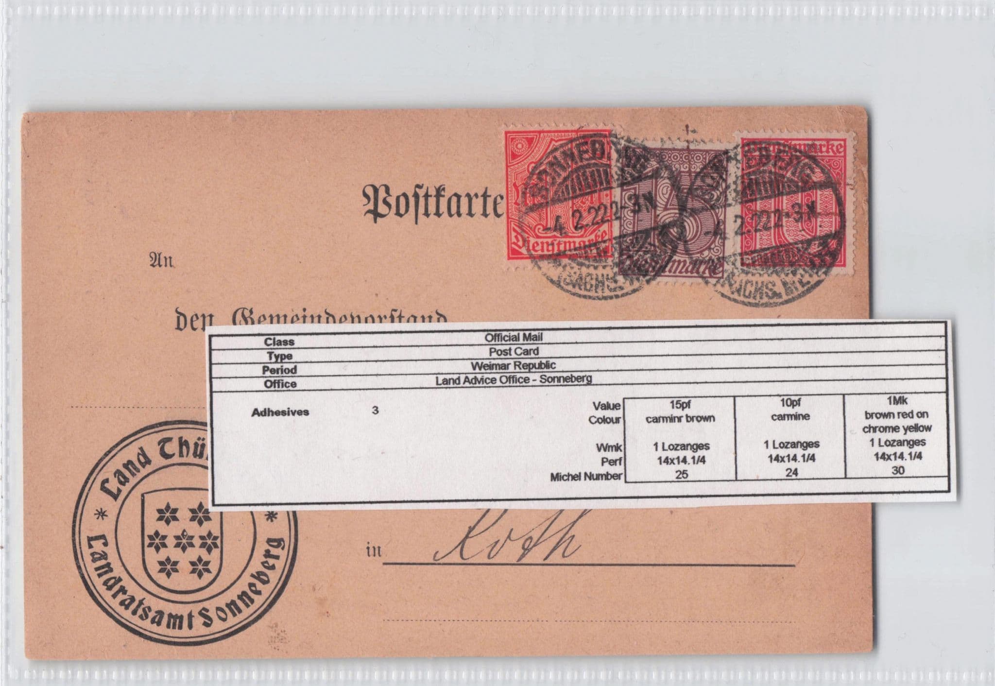 Sonneberg Land Advice Office Germany Antique Postcard