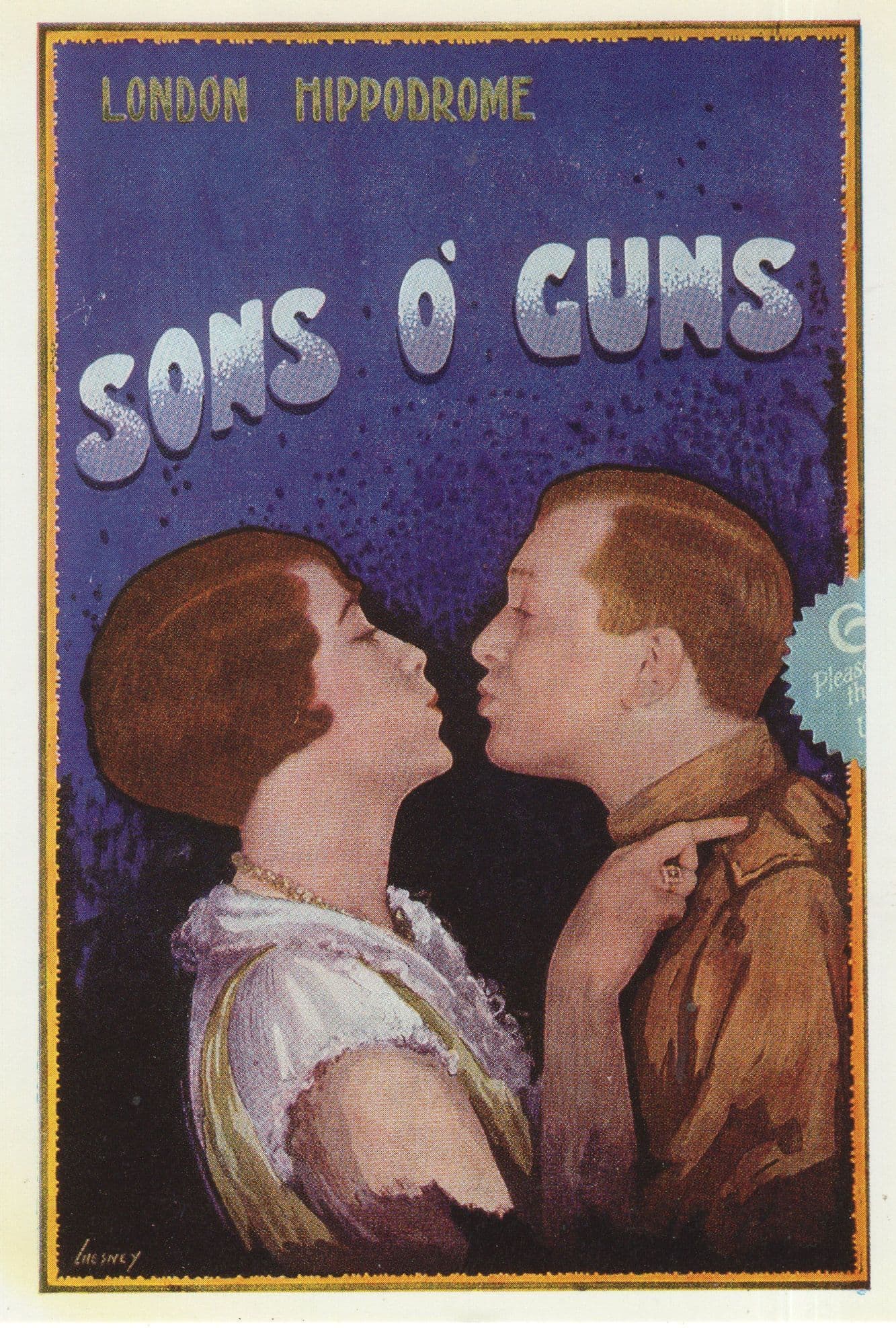 Sons O Guns London Hippodrome Musical Comedy Theatre Postcard